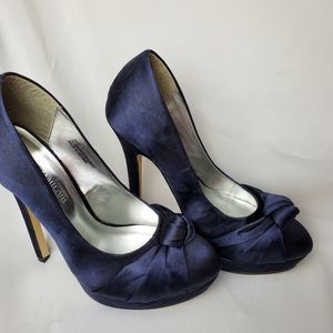 Satin Blue Stiletto Heels